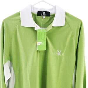 Playboy Golf L/S Polo Shirt Green Moisture Wicking Quick Dry Breathable